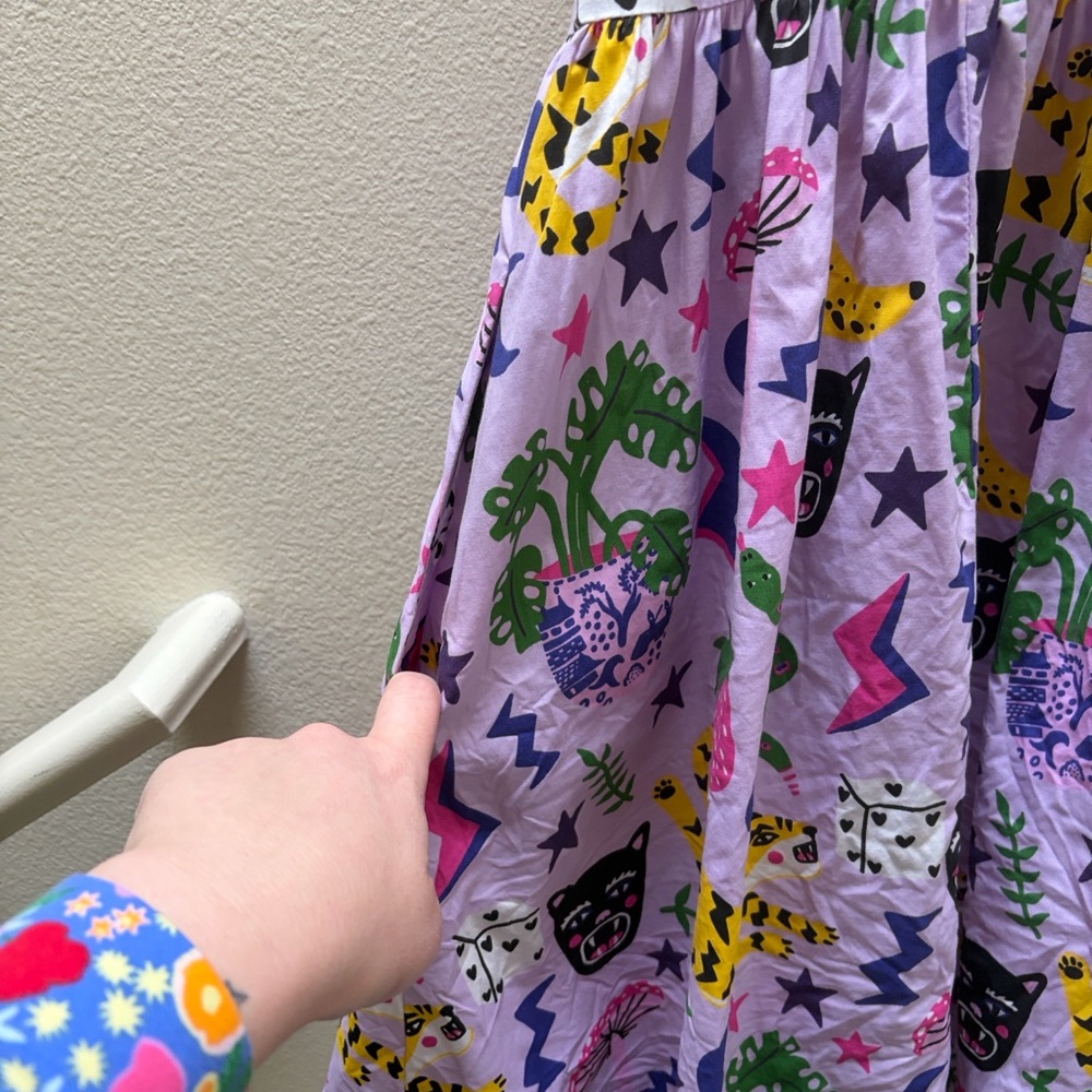 Nooworks Pocket Hastings Misty Mini Dress Tiger Mushroom Monstera Jungle 2X - Picture 6 of 7